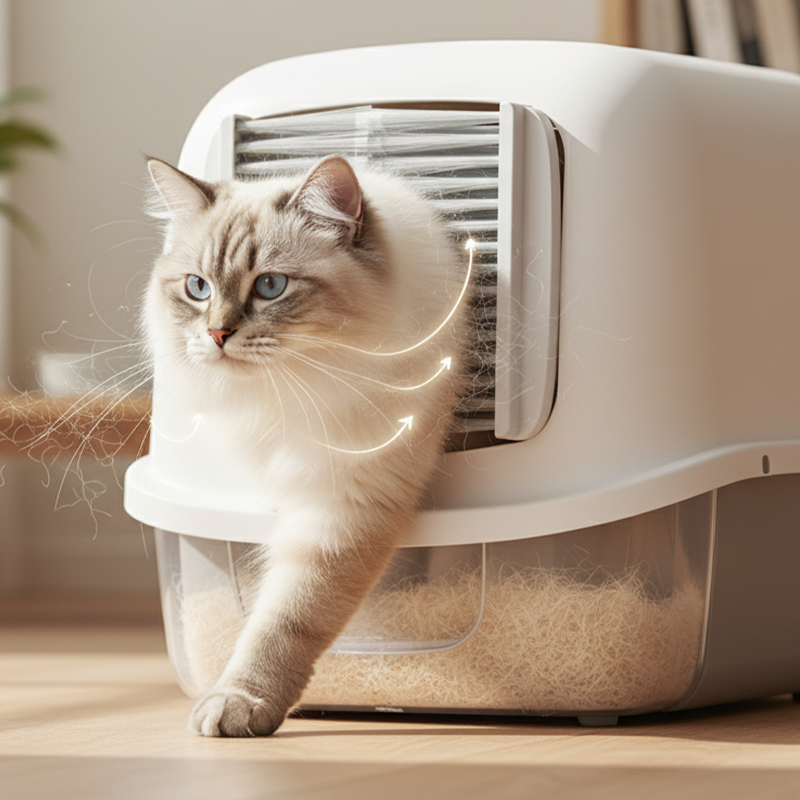 Cat Litter Box Hair Filter Door